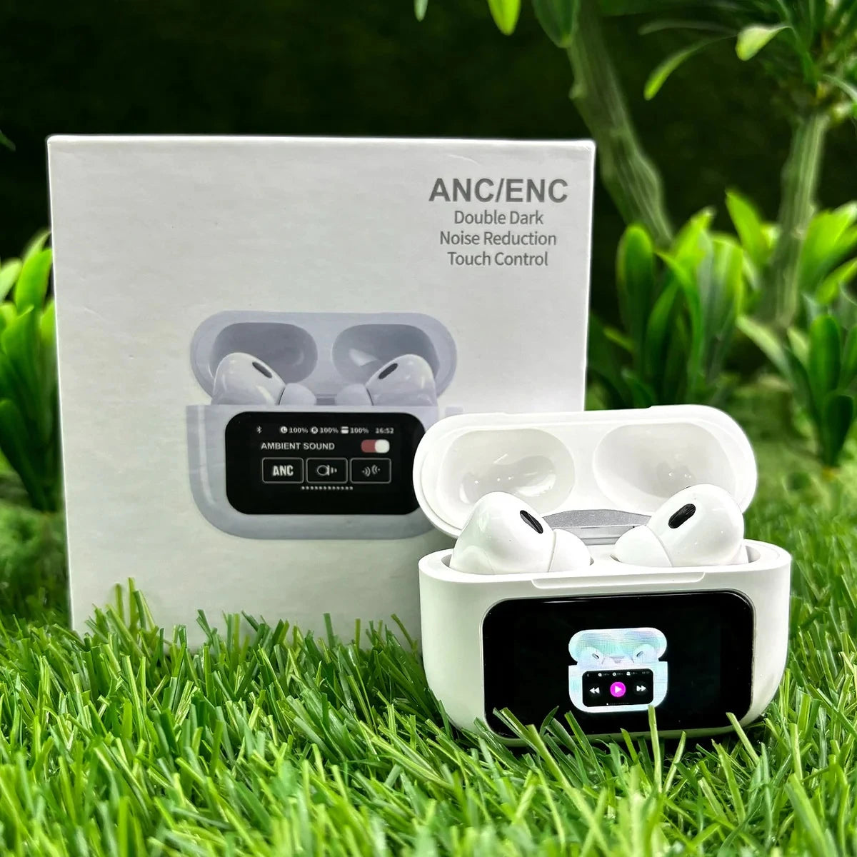 A9 Pro Airpods Anc/Enc DoubleDark TouchScreen Display Noise Reduction Wireless Airpods